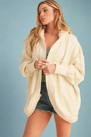 Janely Hooded Cardigan - White