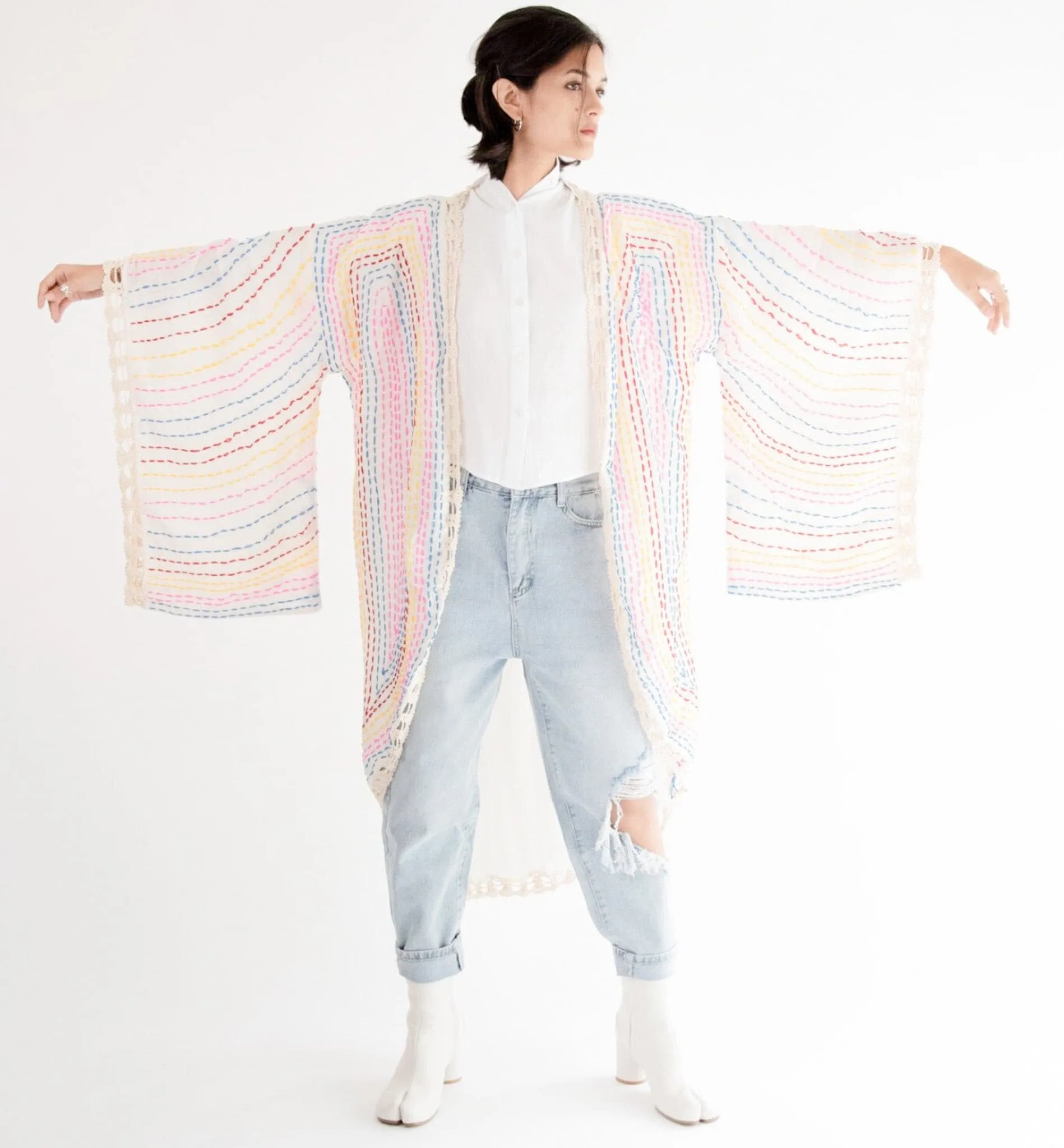 Kaftan Kimono Bila White