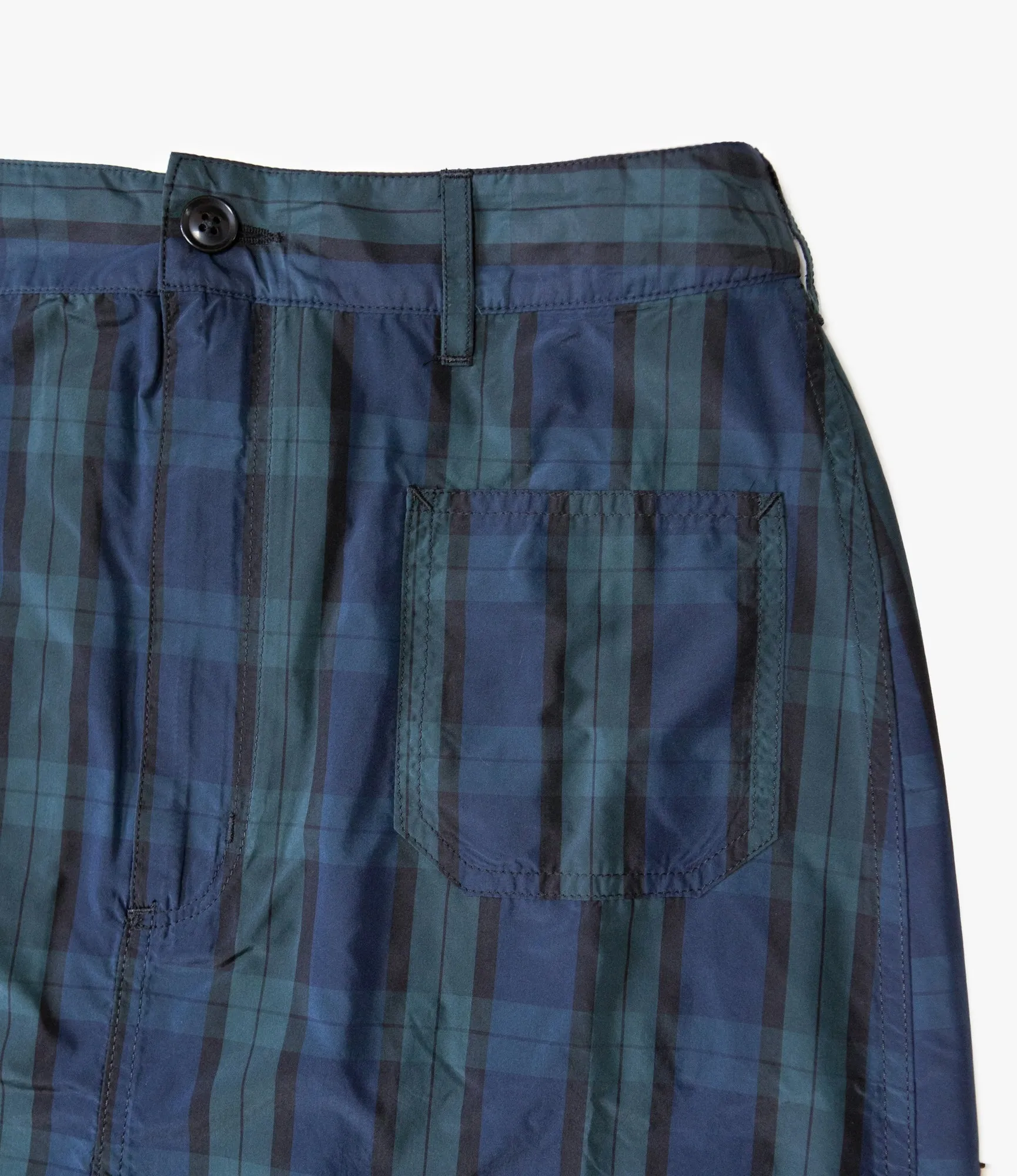 Lace Up Skirt - Black Watch Crushed Taffeta