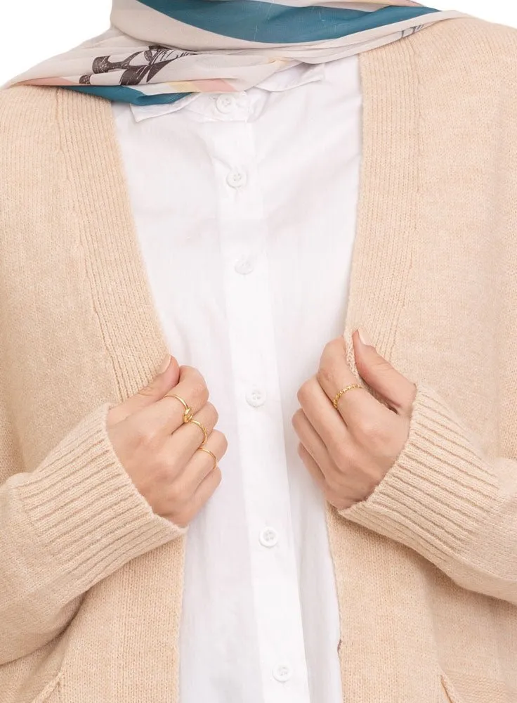 Latte Basic Pocket Cardigan