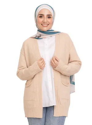 Latte Basic Pocket Cardigan