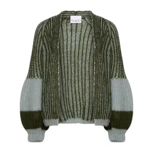 Liana Knit Cardigan - Light Blue/Army