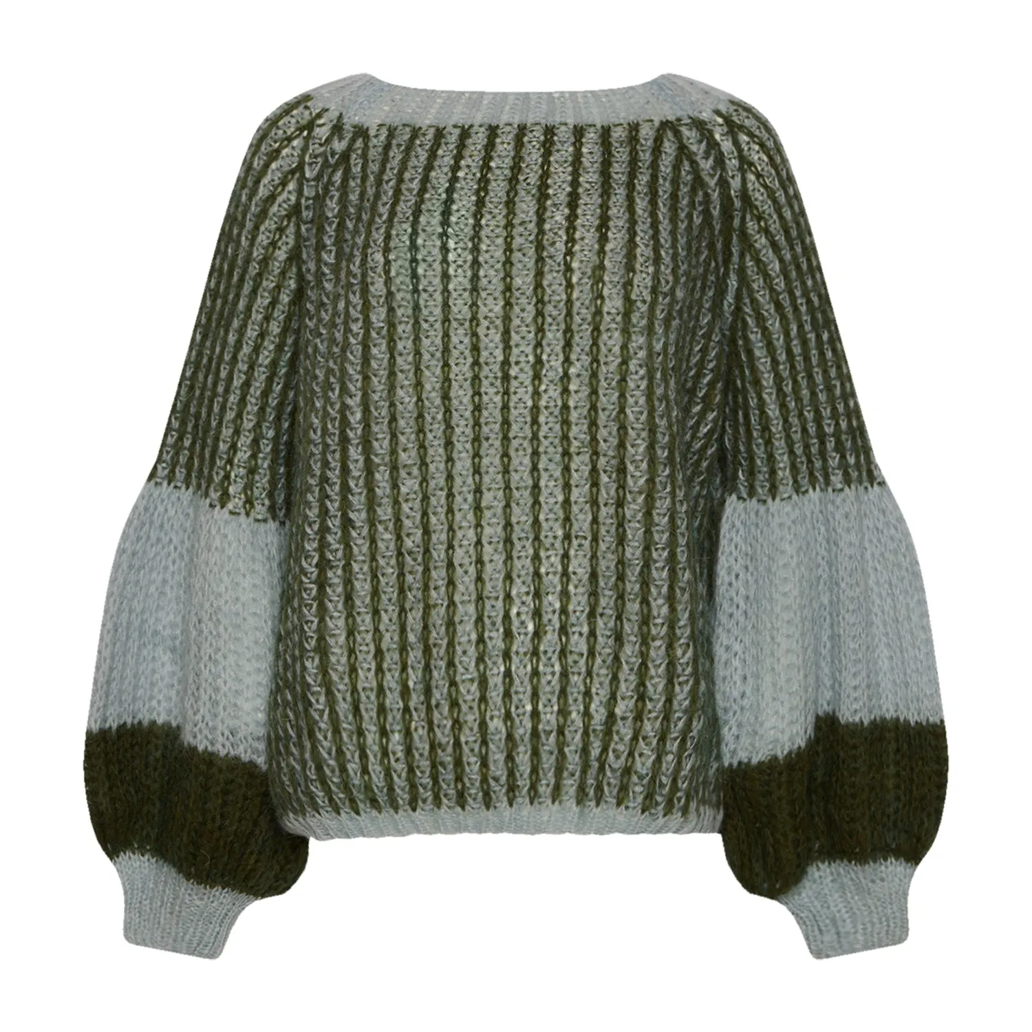 Liana Knit Cardigan - Light Blue/Army