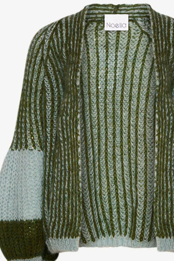 Liana Knit Cardigan - Light Blue/Army