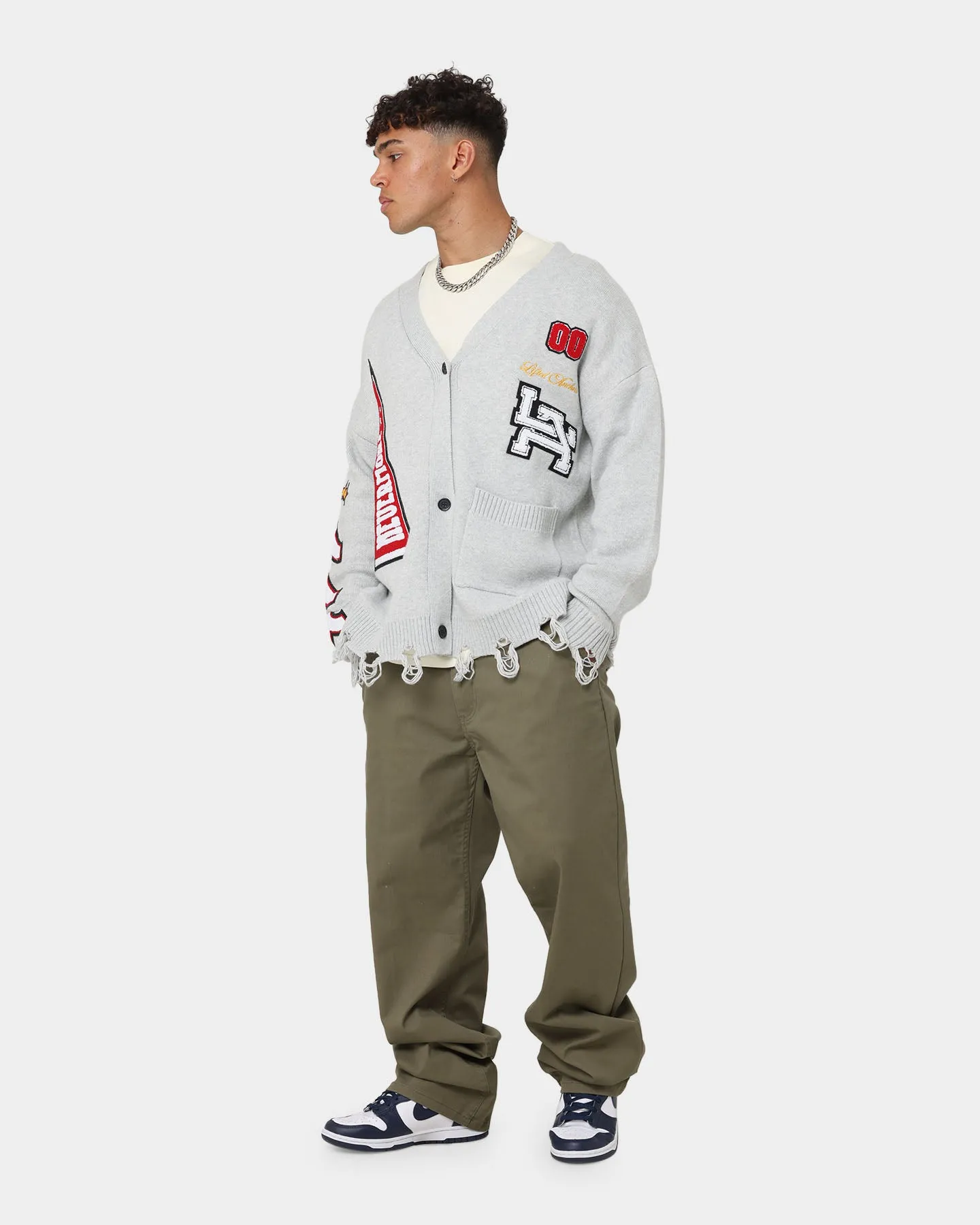 Lifted Anchors "Honors" Cardigan Light Grey