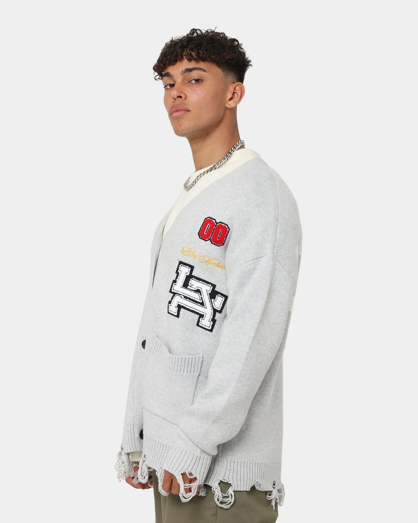 Lifted Anchors "Honors" Cardigan Light Grey