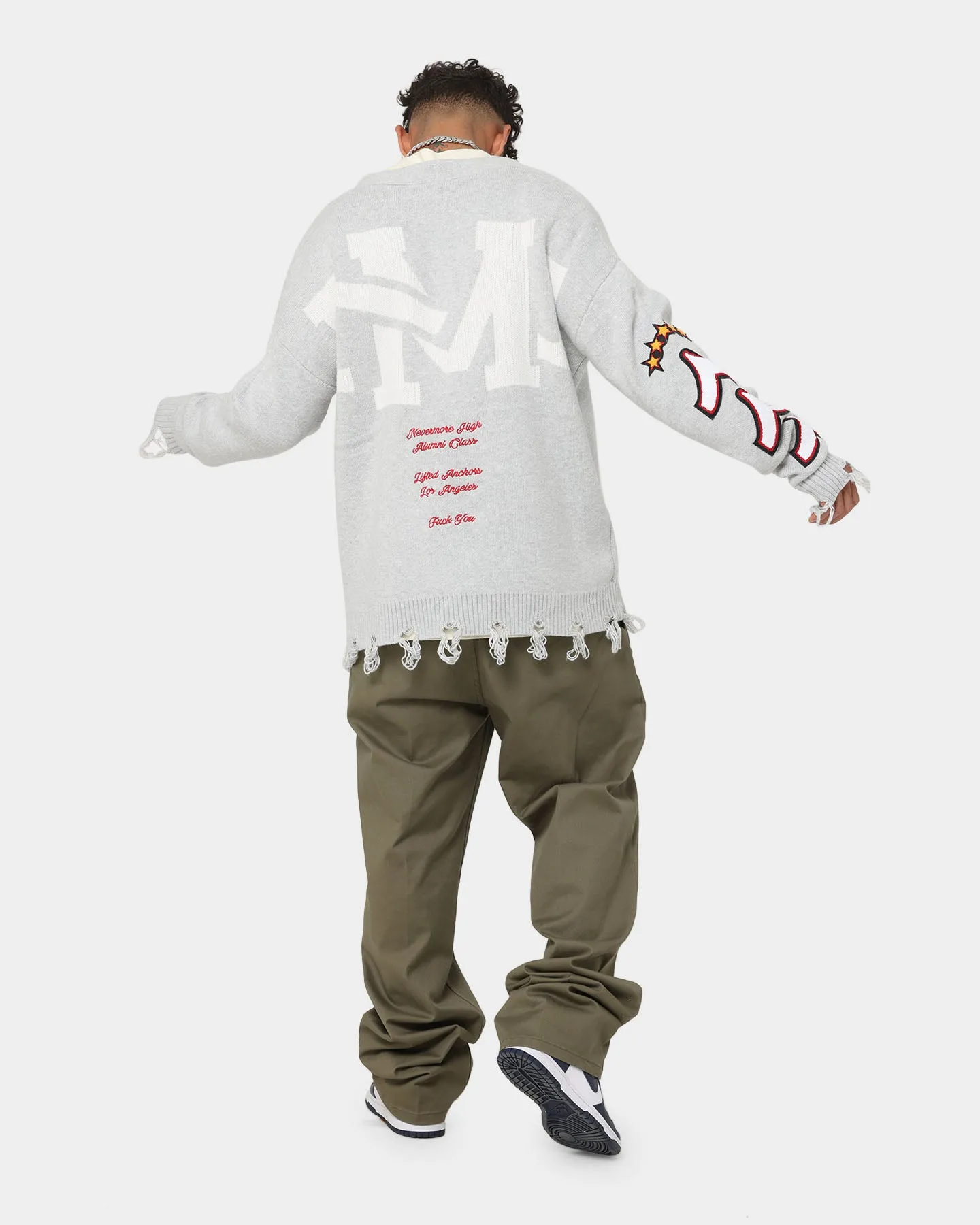 Lifted Anchors "Honors" Cardigan Light Grey