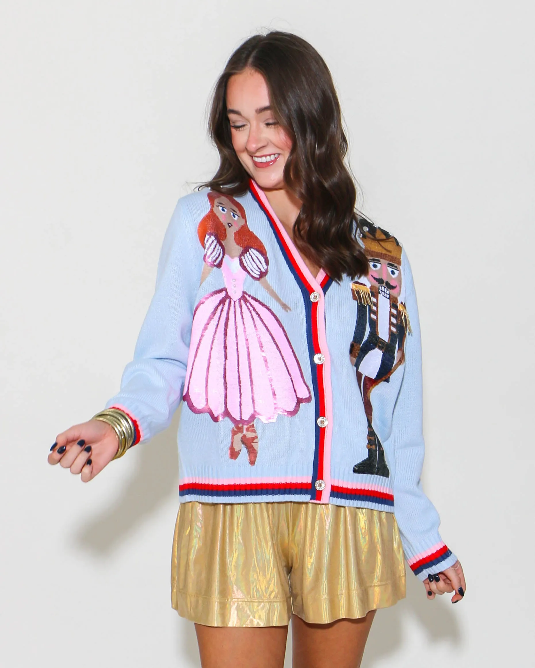 Light Blue Nutcracker & Clara Cardigan
