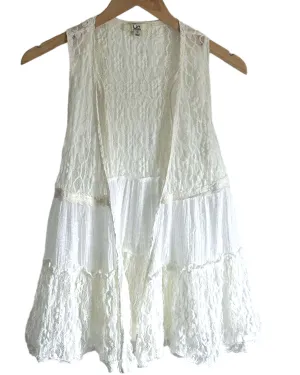 Light Summer Ivory Lace Sleeveless Cardigan