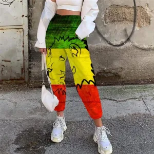 Lion Trousers Women Animal Casual Pant Anime High Waist Pants Colorful Trouser Harajuku Jogger Pants