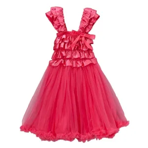 Little Girls Hot Pink Ruffle Strap Top Flouncy Petti Dress 0-7