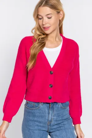 LONG SLV V NECK SWEATER CARDIGAN
