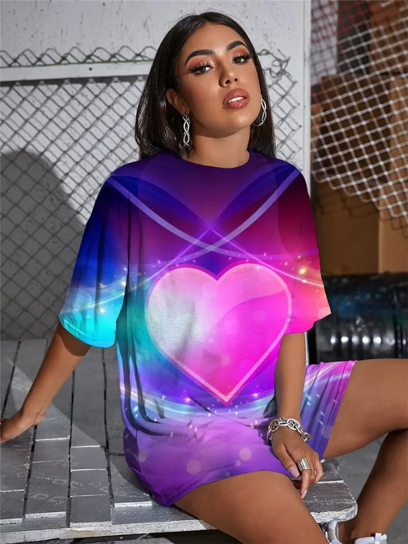 Love T-shirt Women Colorful Tshirt Printed Romantic Shirt Print Couples Gothic
