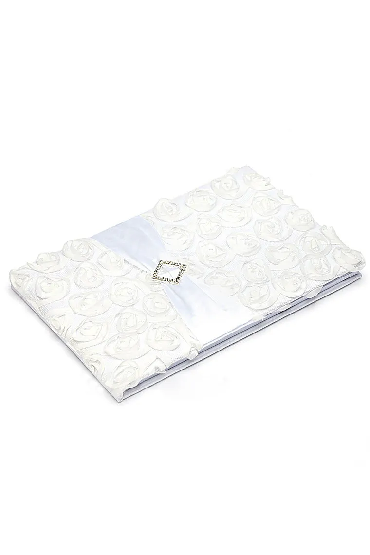 Lovely Rose Rhinestones/Bow/Flower Guestbook & Pen Set
