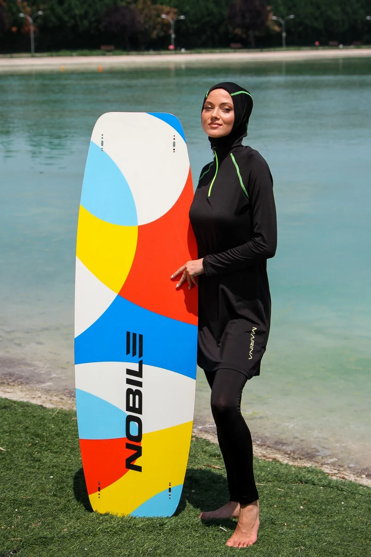 Lycra Black Burkini Modest Swimwear M2234