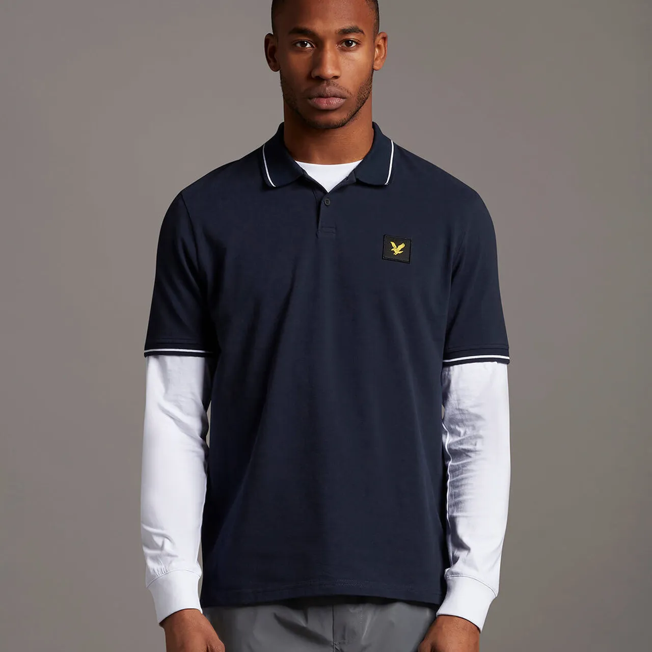 Lyle & Scott Casuals Tipped Polo Shirt in Dark Navy
