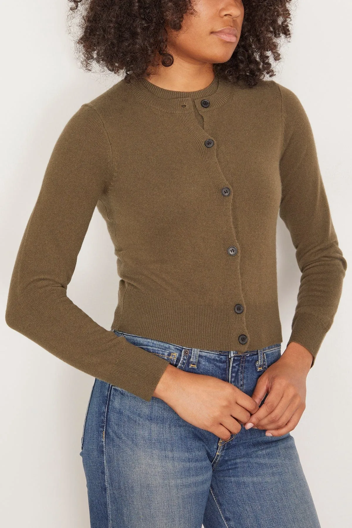 March Cardigan in Dark Moss