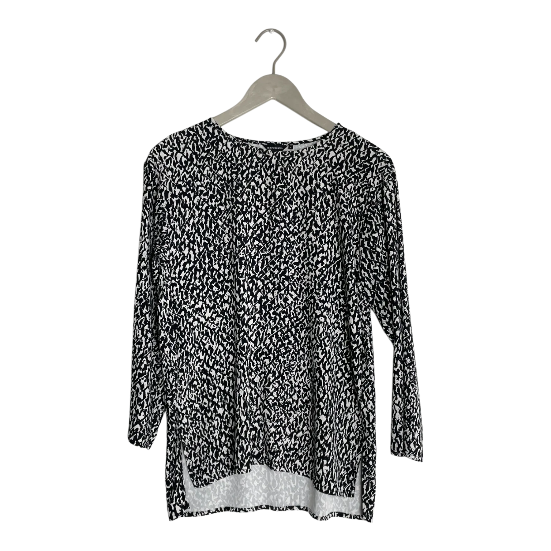 Marimekko flowy shirt, black & white | woman M