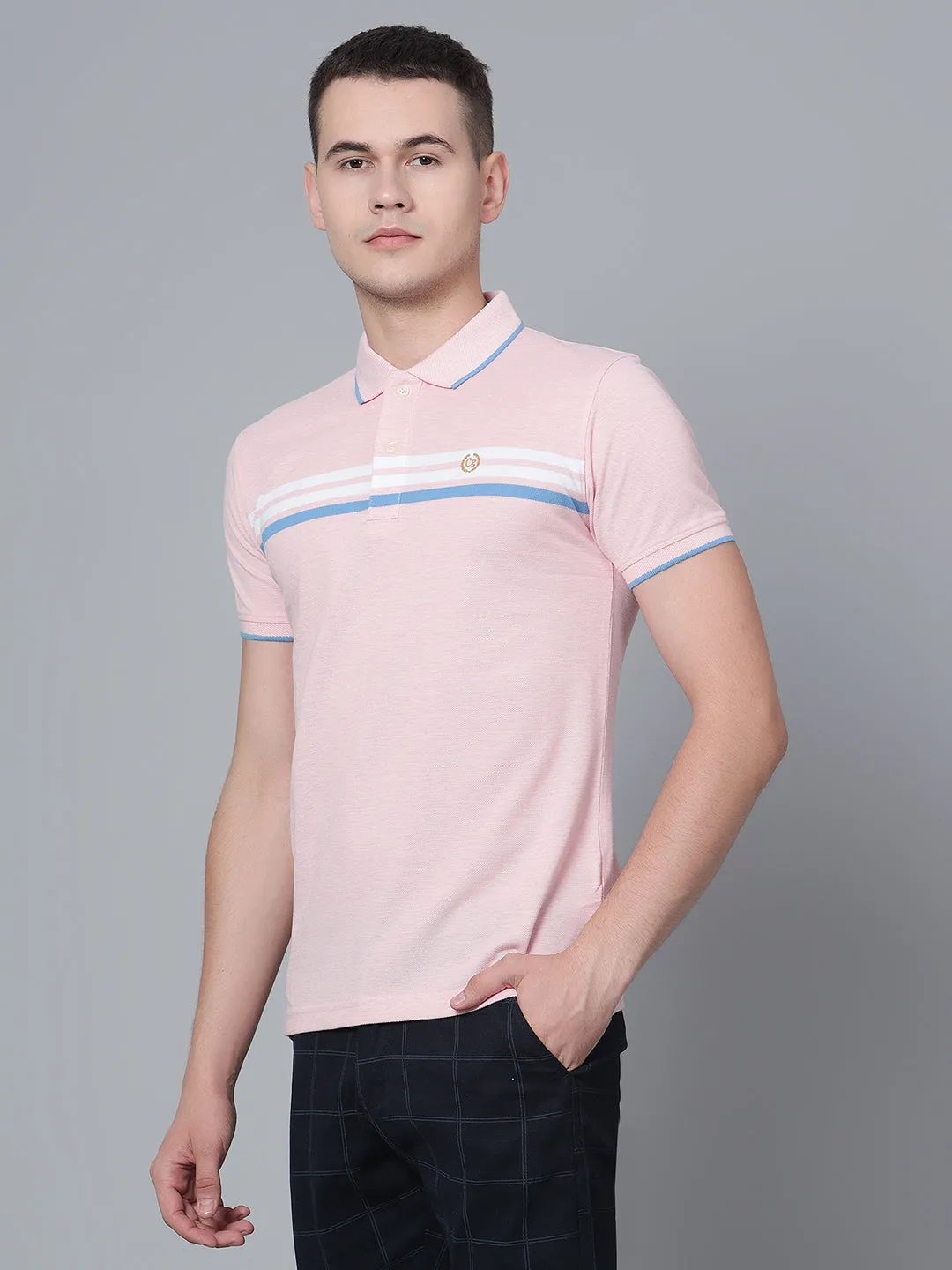 Men Pink  Polo T-Shirt