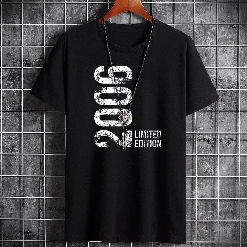 Men's Summer Cotton T-Shirt - Casual Letter Print Tee