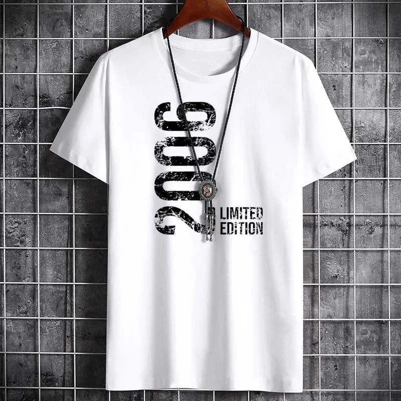 Men's Summer Cotton T-Shirt - Casual Letter Print Tee