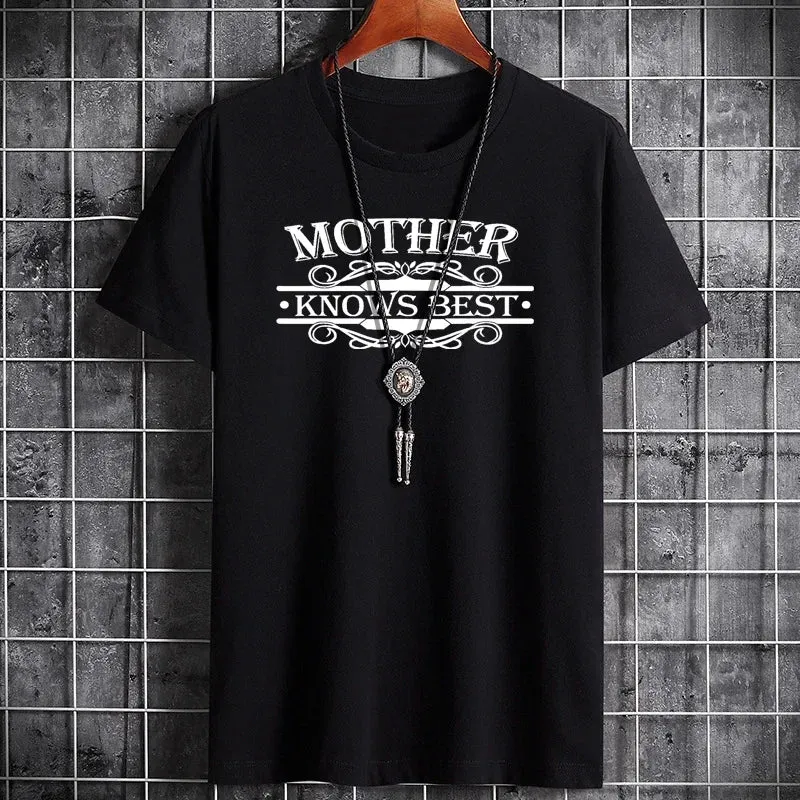 Men's Summer Cotton T-Shirt - Casual Letter Print Top