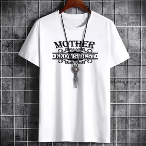 Men's Summer Cotton T-Shirt - Casual Letter Print Top
