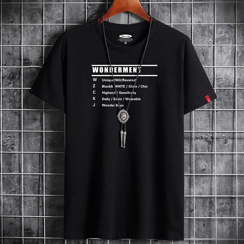 Men's Summer Cotton T-Shirt - Retro Streetwear Tee