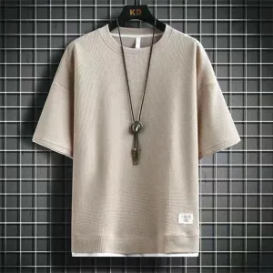 Men's Summer Solid T-Shirt - Casual O-Neck Short Sleeve Top