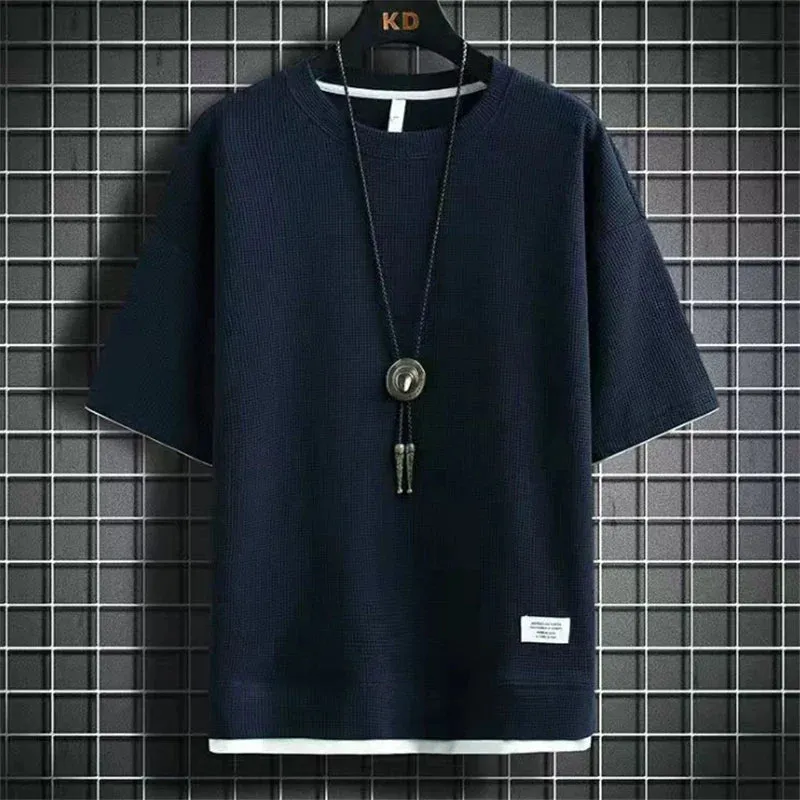 Men's Summer Solid T-Shirt - Casual O-Neck Short Sleeve Top