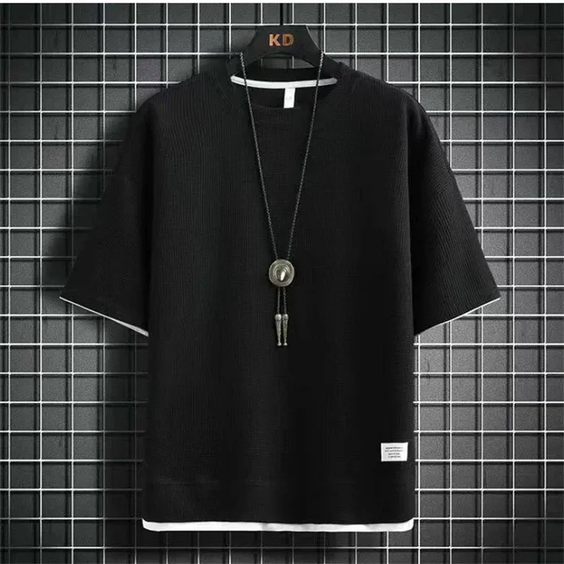 Men's Summer Solid T-Shirt - Casual O-Neck Short Sleeve Top