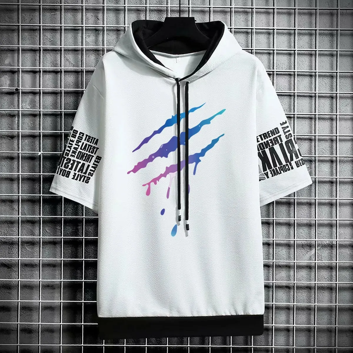 Men's Winter Hooded T-Shirt - Streetwear Anime Gym Tee