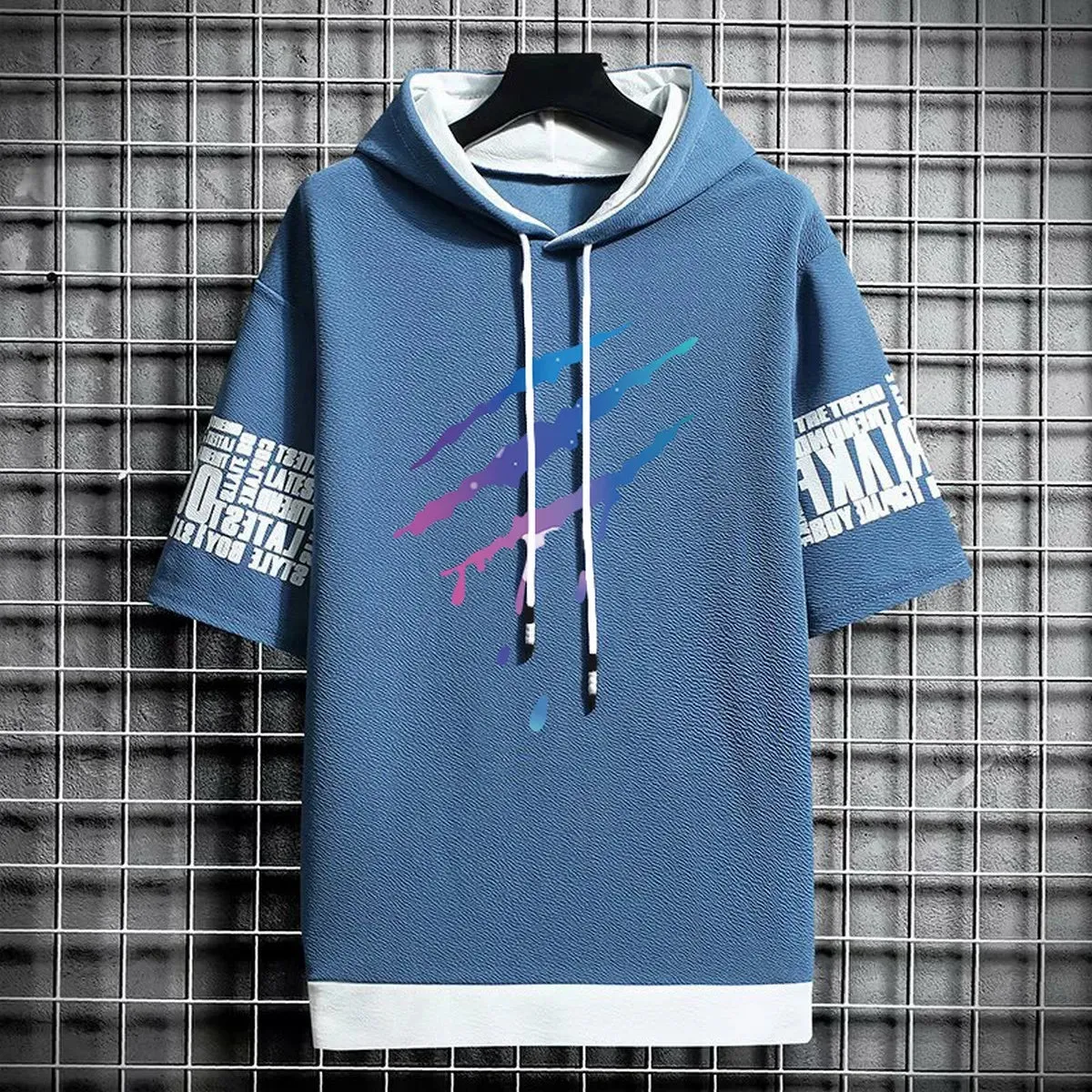 Men's Winter Hooded T-Shirt - Streetwear Anime Gym Tee
