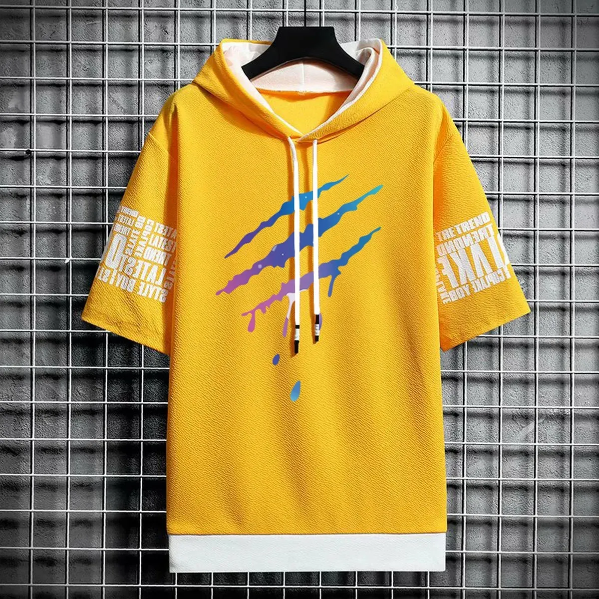 Men's Winter Hooded T-Shirt - Streetwear Anime Gym Tee