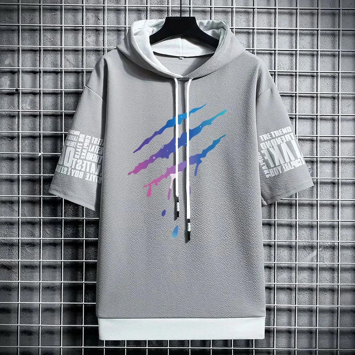 Men's Winter Hooded T-Shirt - Streetwear Anime Gym Tee