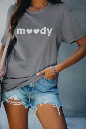 MOODY Light Gray Casual Tee for Women