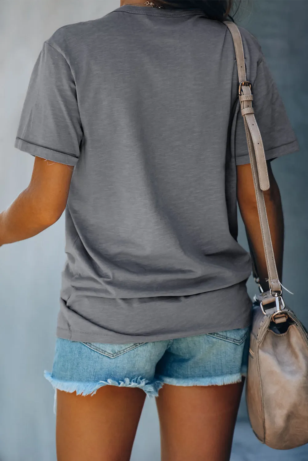 MOODY Light Gray Casual Tee for Women