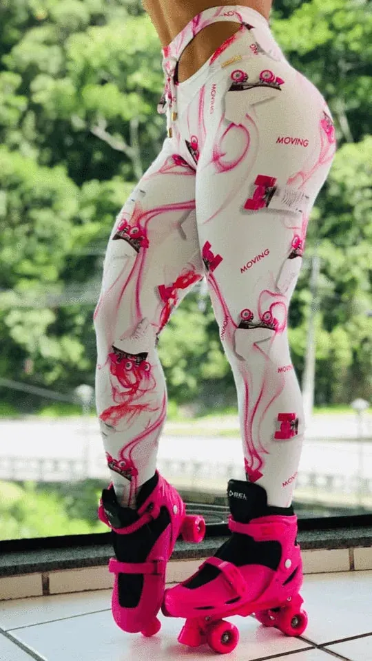 Moving Print Push Up Workout Leggings