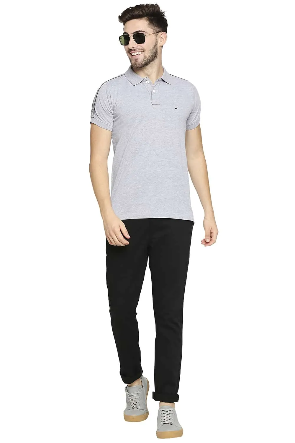 Muscle Fit Heather Polo T-Shirt