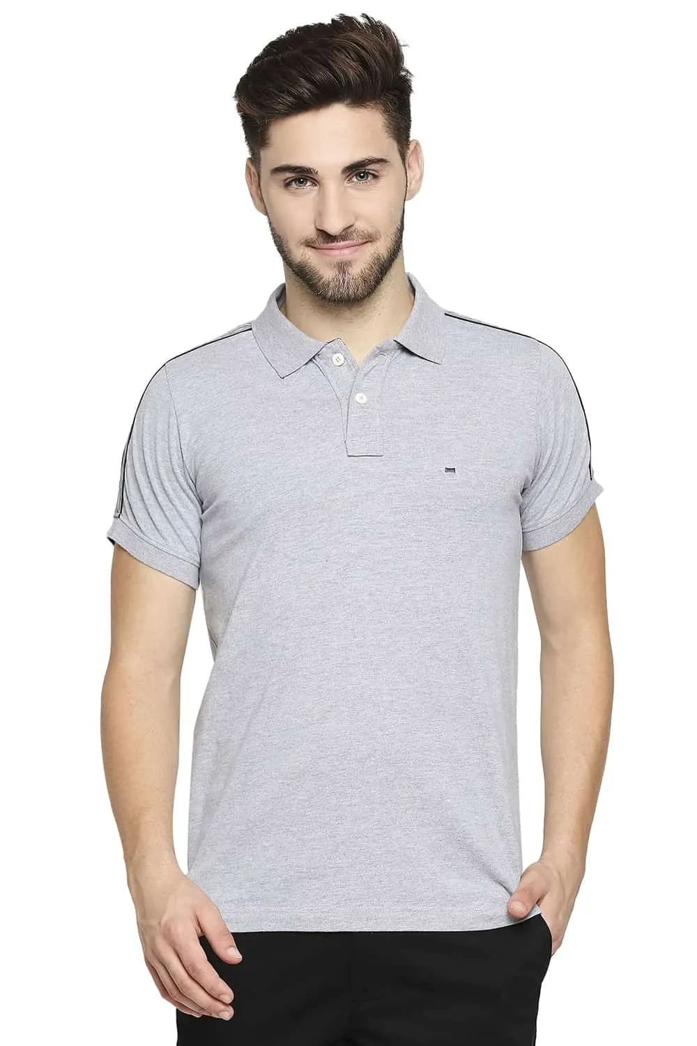 Muscle Fit Heather Polo T-Shirt