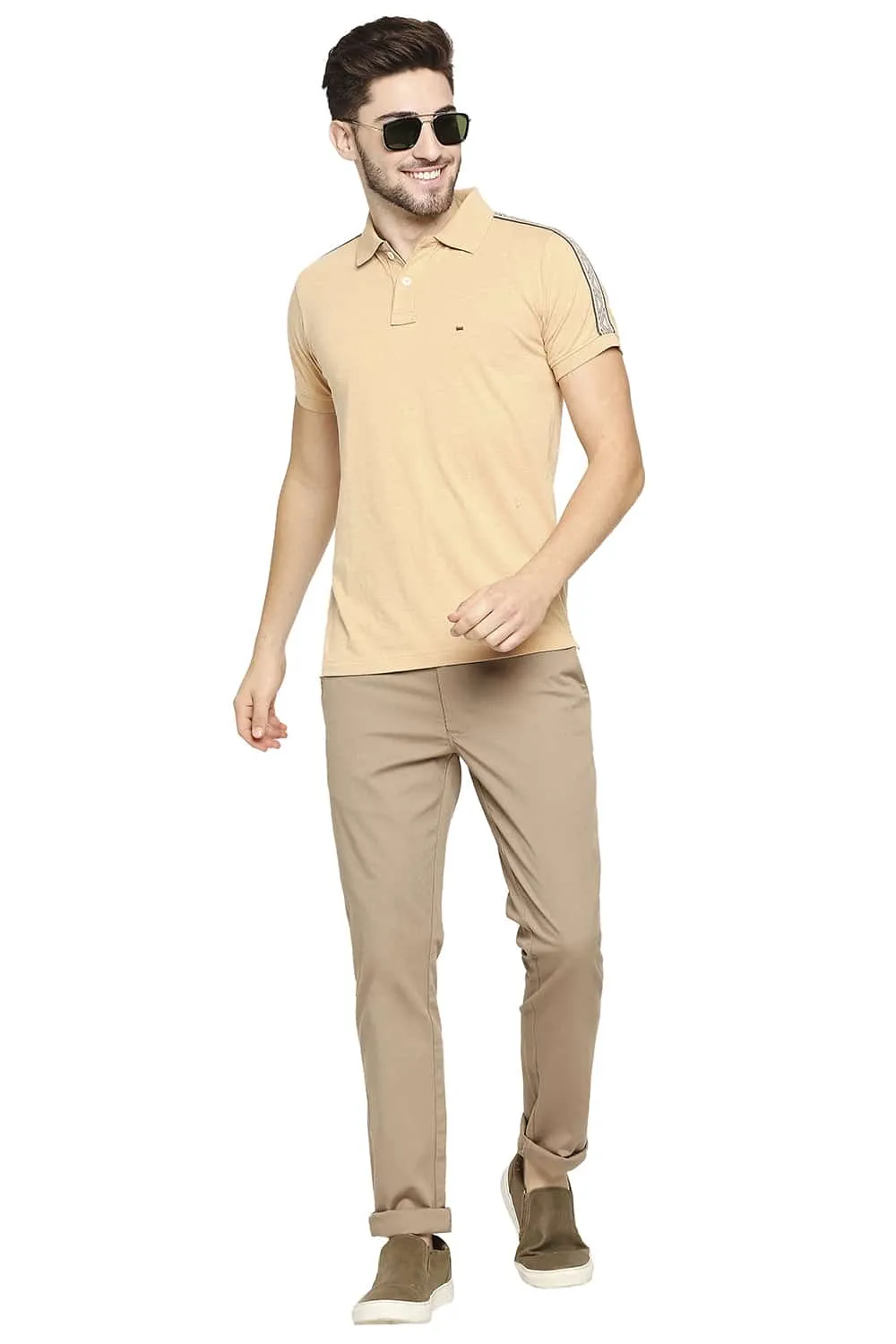 Muscle Fit Heather Polo T-Shirt