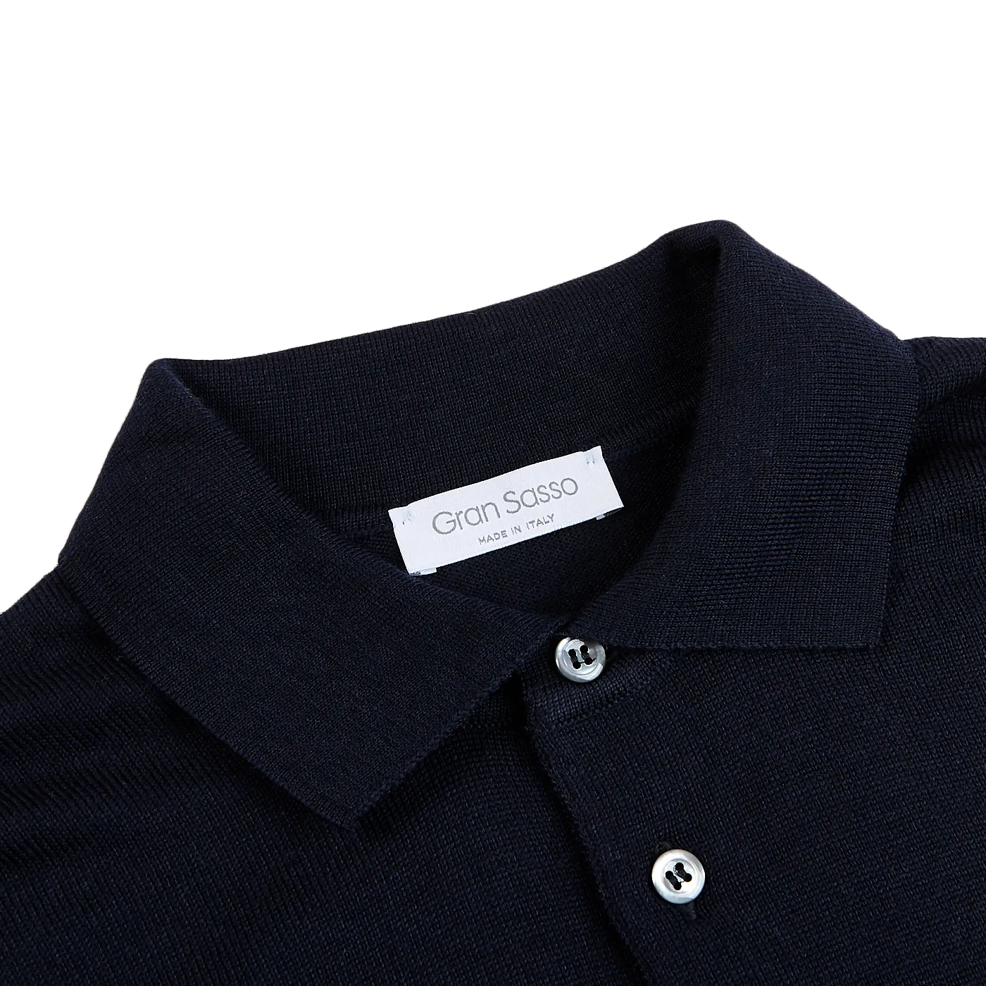 Navy Extra Fine Merino Wool Polo Shirt
