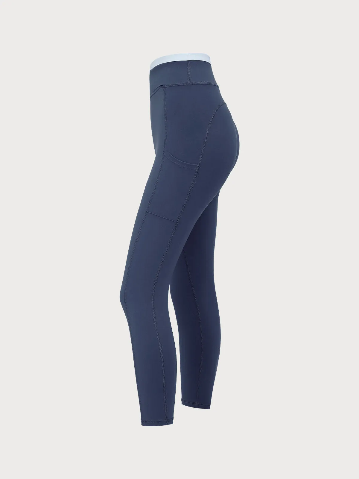 Navy Natural Waisted Leggings 25”