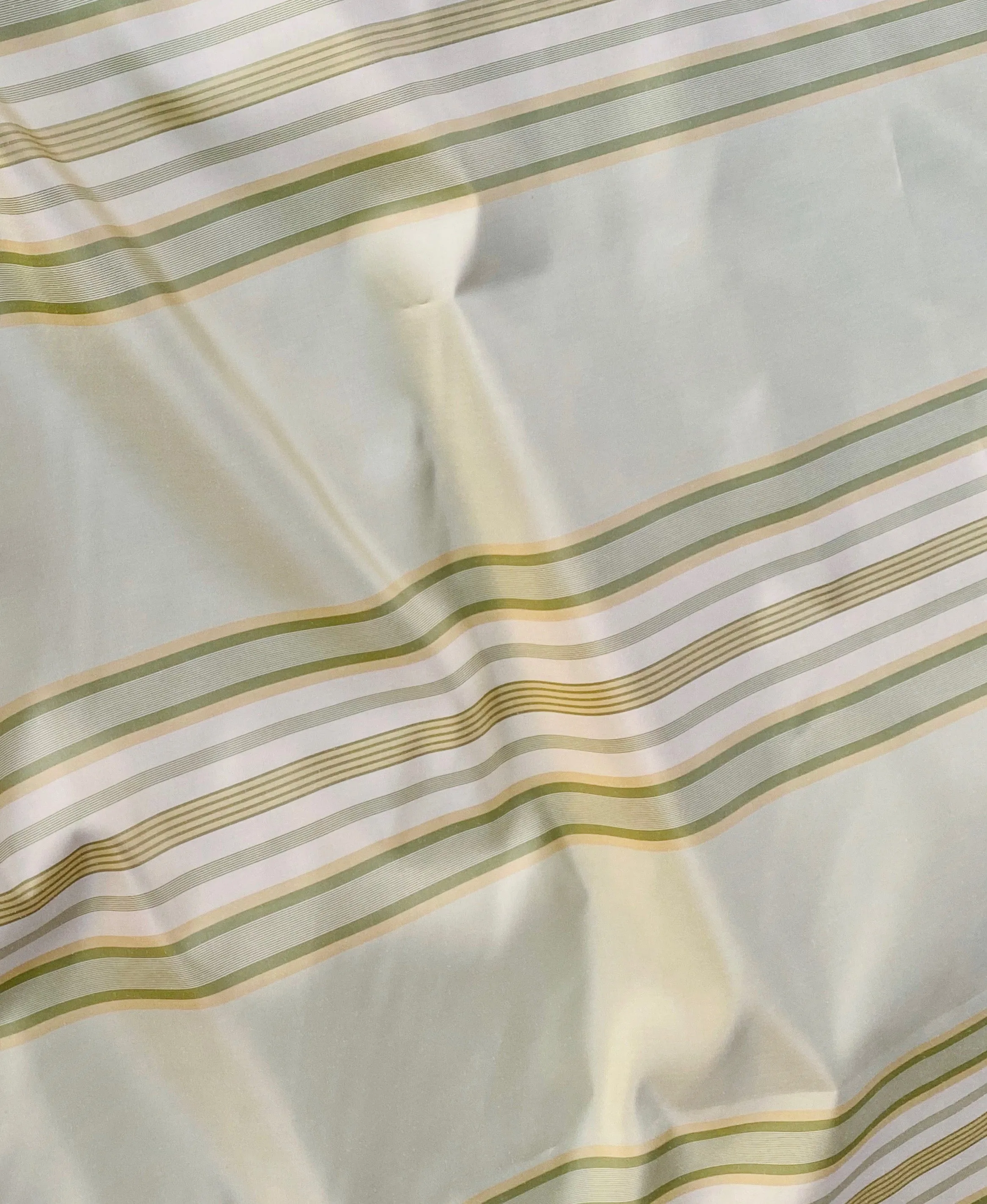 NEW Lady Piper Designer 100% Silk Taffeta Pistachio Green Striped Fabric