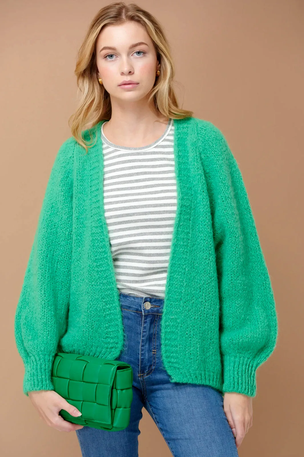 Noella - Fora Knit Cardigan - Light Green