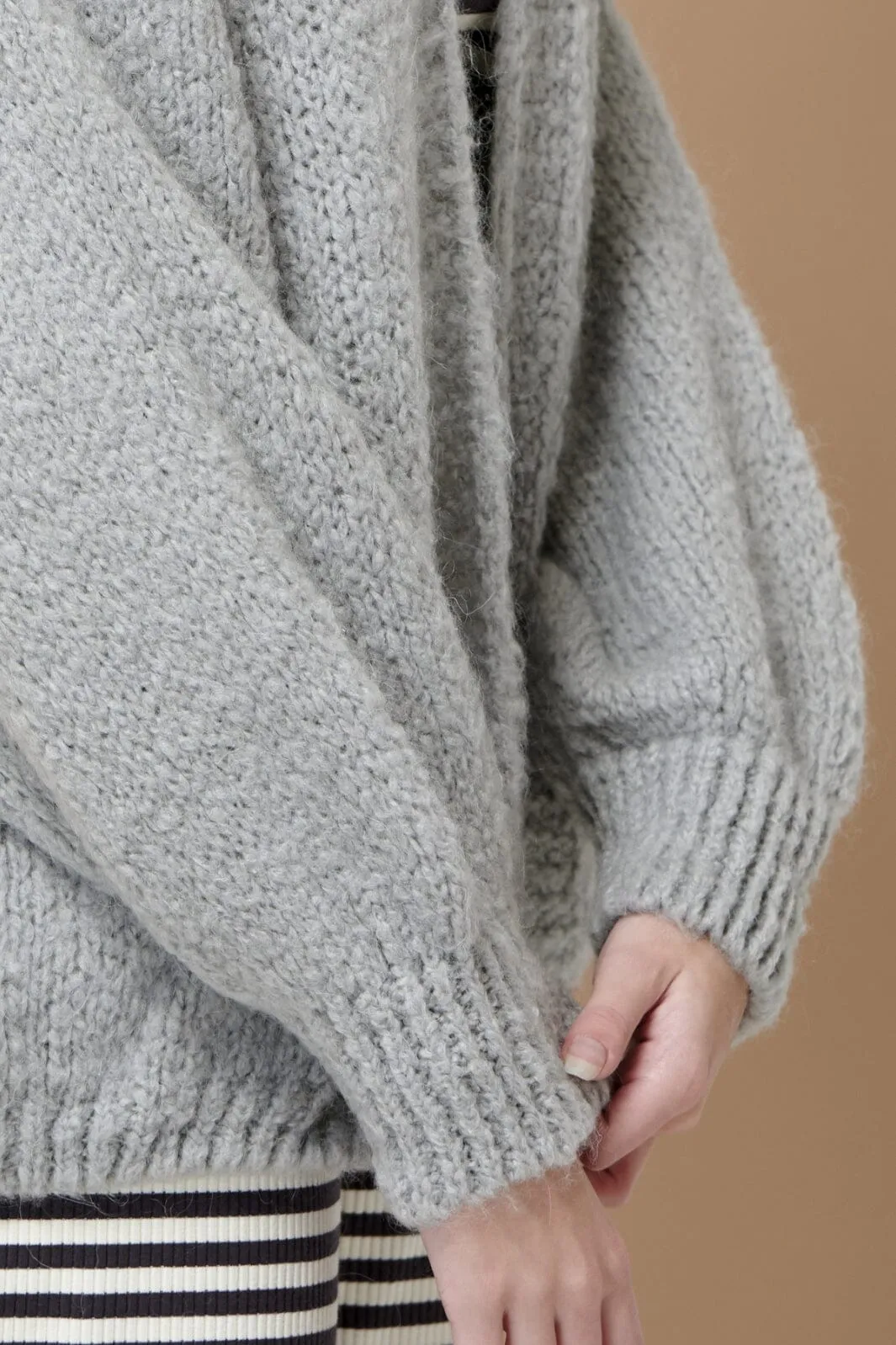 Noella - Fora Knit Cardigan - Light Grey