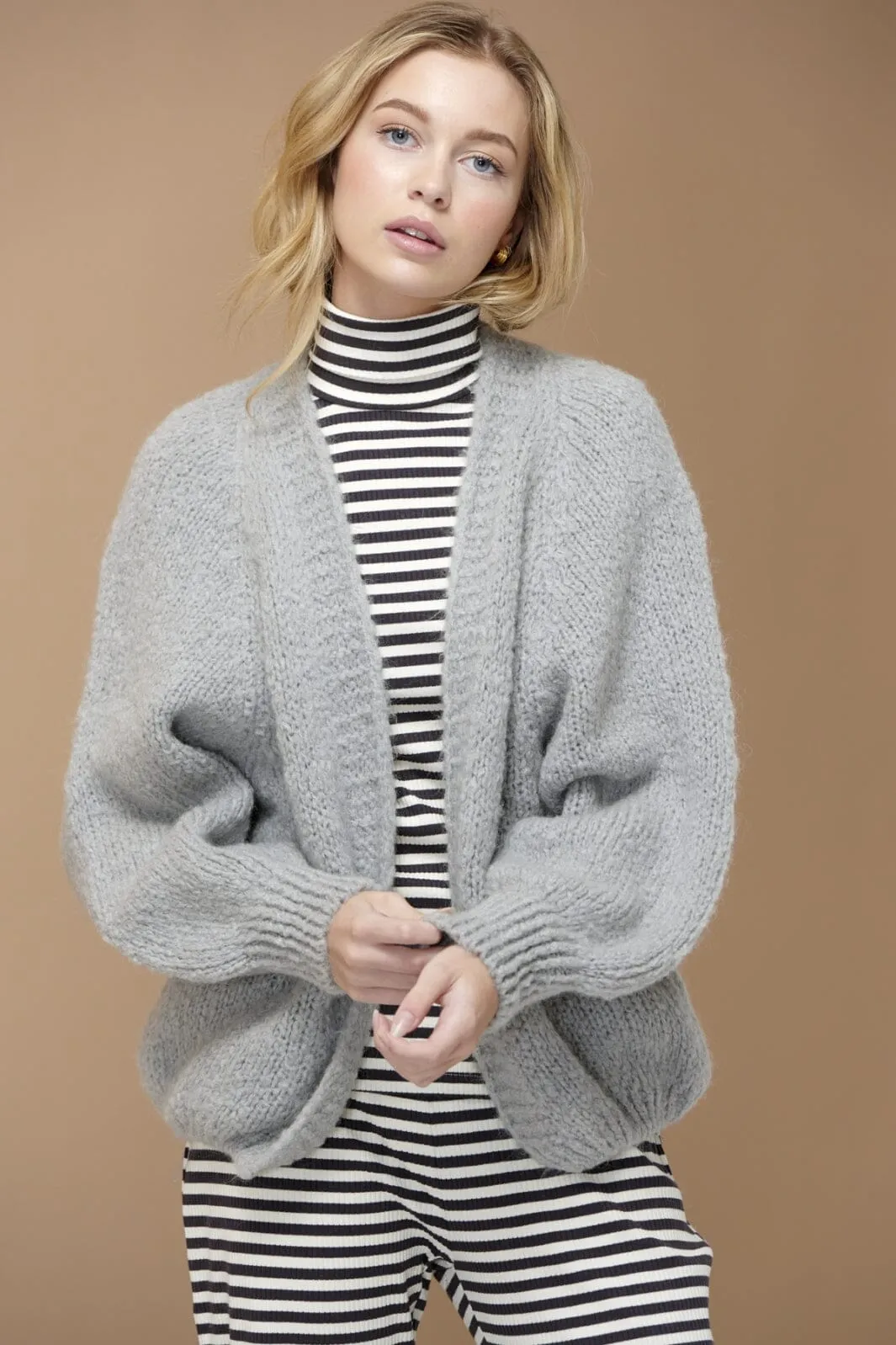 Noella - Fora Knit Cardigan - Light Grey