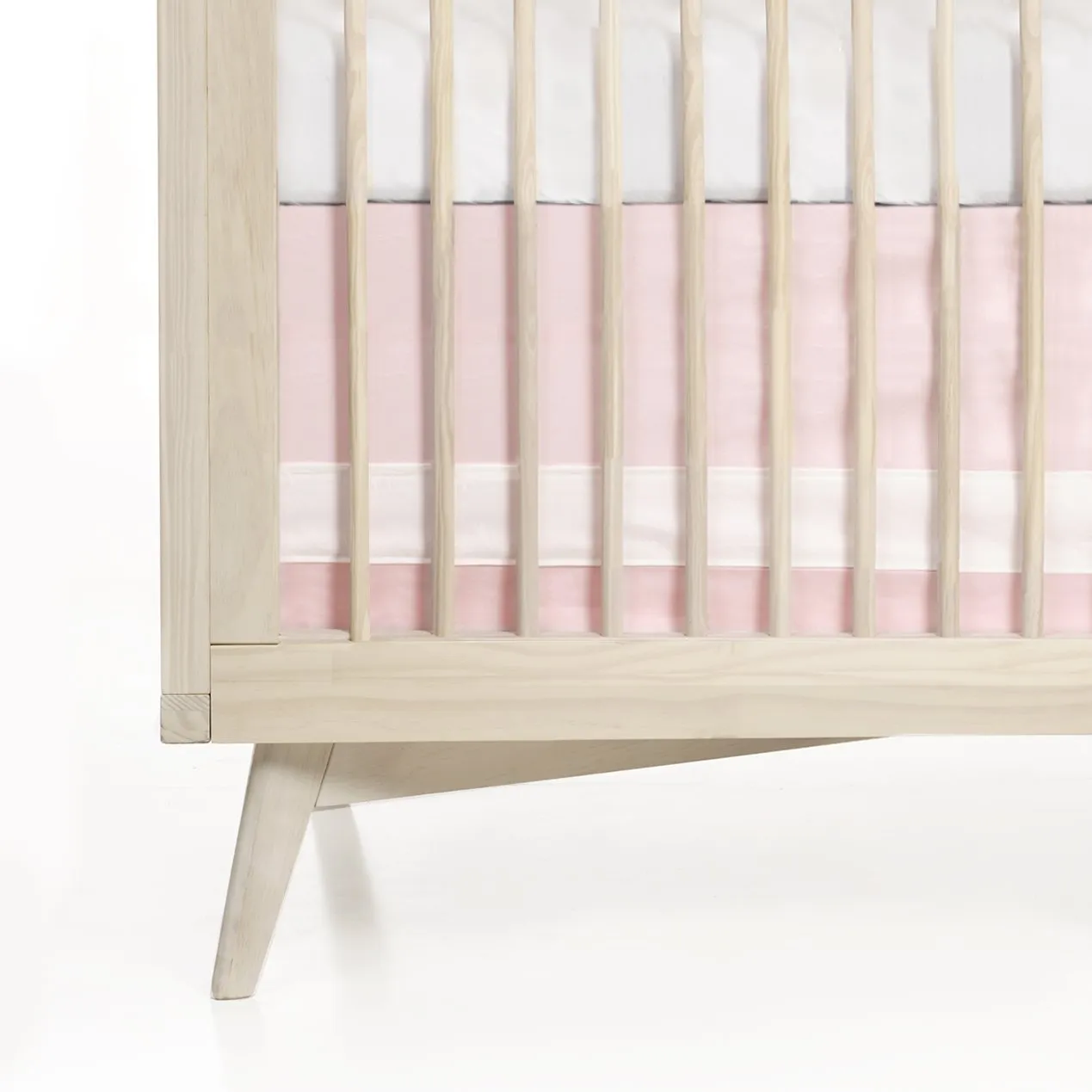 Oilo Solid Crib Skirt - Blush