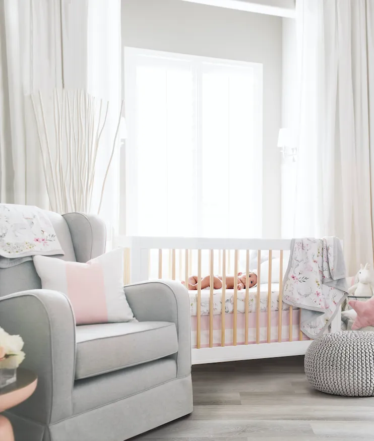 Oilo Solid Crib Skirt - Blush