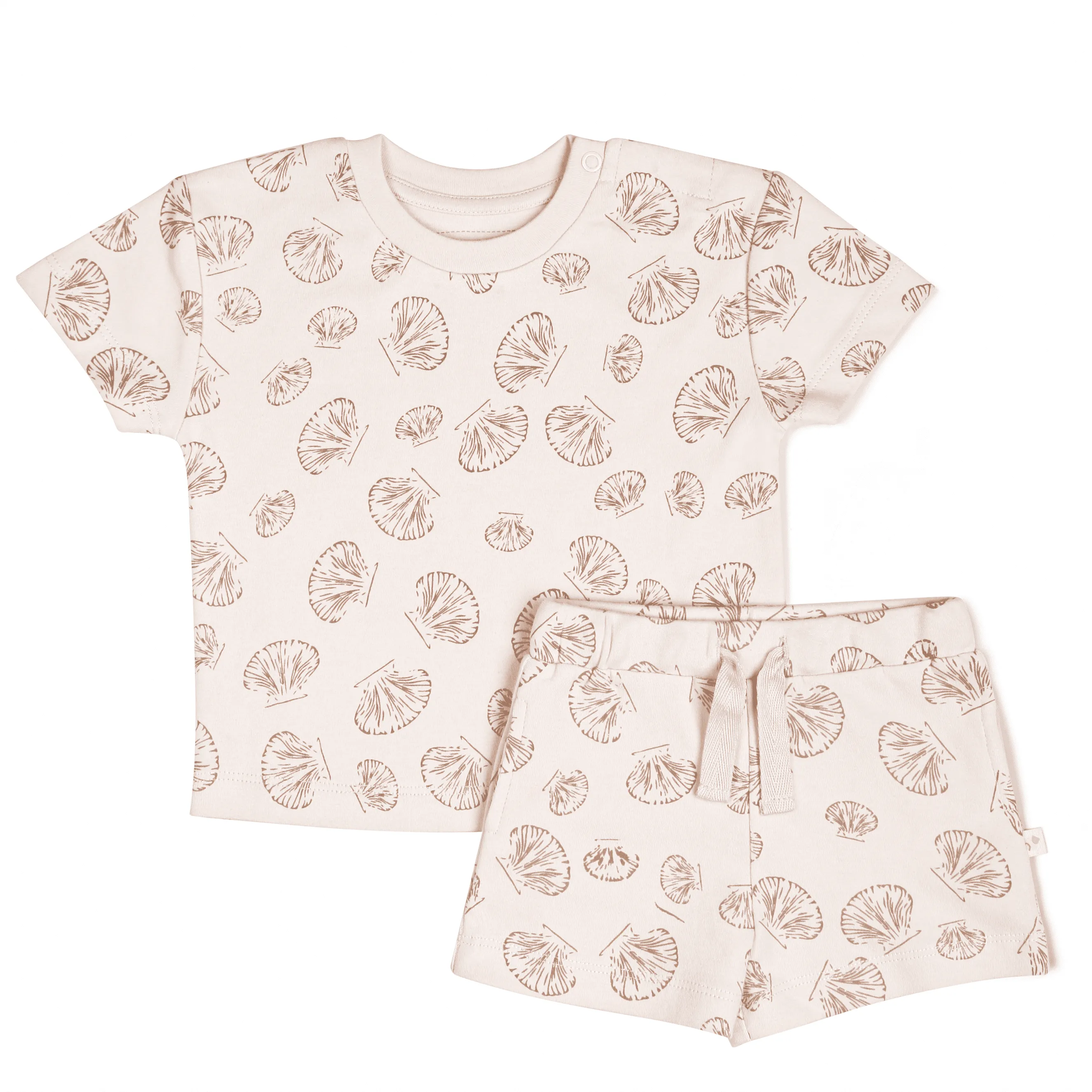 Organic Baby Toddler Tee and Shorts Set - Seashells